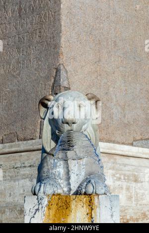 Détail du bec d'eau à l'obélisque de la piazza del popolo - engl: Place des peuples à Rome, Italie Banque D'Images