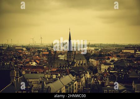 Vue de Gand à partir de la hauteur, détail de la Belgique, du tourisme Banque D'Images