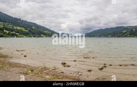 Paysage autour de la grosse Alpsee, un lac près d'Immenstadt en Bavière, Allemagne Banque D'Images