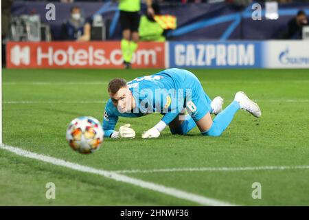 Firo: Fuvuball: Football: 02/16/2022 Ligue des champions, saison 2021/2022 tour de 16 première jambe, FC Salzburg - FC Bayern Mvºnchen 1:1, Philipp kV?hn, FC Salzburg, Salzbourg, FCS, chiffre entier, Banque D'Images