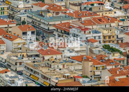 Vue aérienne sur le paysage urbain depuis le fort de palamidi de la ville de nafplion, péloponnèse, grèce Banque D'Images