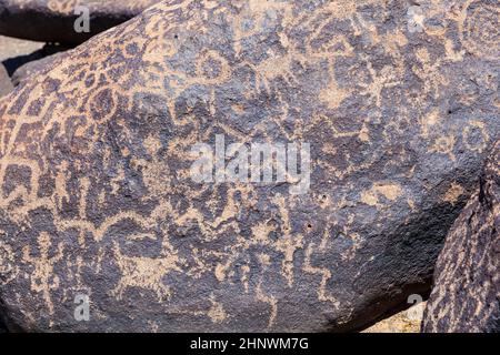 Petroglyph site, près de Gila Bend, Arizona, États-Unis Banque D'Images