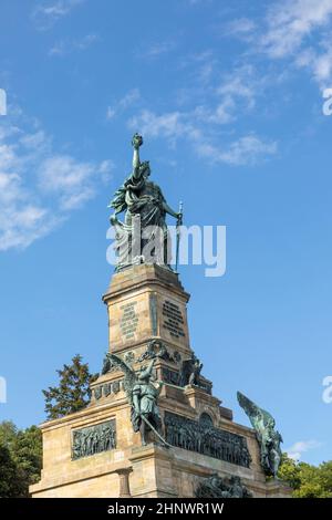 Niederwalddenkmal, un monument construit en 1883 pour commémorer l'Unification de l'Allemagne. Niederwald près de Rüdesheim am Rhein à Hesse Banque D'Images