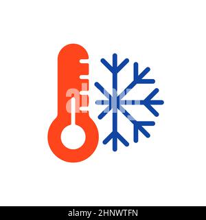 Icône de glyphe vectoriel de thermomètre et flocon de neige.Thermomètre froid.Panneau hiver.Symbole graphique pour le site Web de voyage et de tourisme et la conception d'applications, logo, app, U Banque D'Images