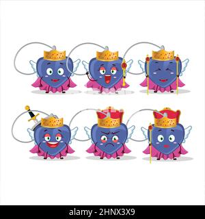 Queen et son dessin animé de vêtements magiques d'ange coeur collier portant tiara. Illustration vectorielle Illustration de Vecteur