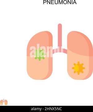 Icône de vecteur simple de pneumonie. Modèle de conception de symbole d'illustration pour élément d'interface utilisateur Web mobile. Illustration de Vecteur