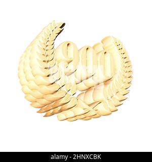 Numéro 900 avec couronne de Laurier ou couronne d'honneur comme 3D-illustration, 3D-rendu Banque D'Images