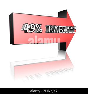 49 % de remise, 49 % de remise en illustration 3D, rendu 3D Banque D'Images
