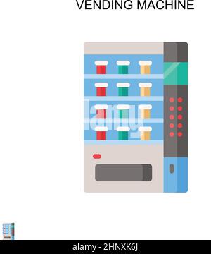 Icône de vecteur simple de distributeur automatique.Modèle de conception de symbole d'illustration pour élément d'interface utilisateur Web mobile. Illustration de Vecteur