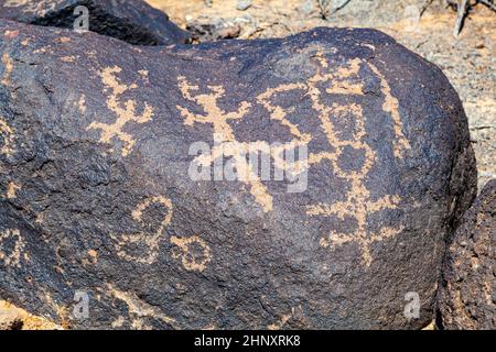 Petroglyph site, près de Gila Bend, Arizona Banque D'Images