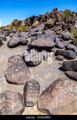 Petroglyph site, près de Gila Bend, Arizona Banque D'Images