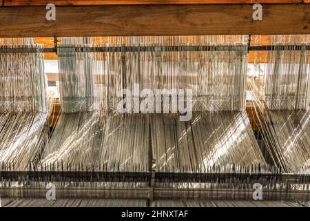 LOWELL, Etats-Unis - SEP 26, 2017: Visite du musée de l'industrie des moulins de coton Boott à Lowell, Etats-Unis. La salle des machines est identique aux conditions de travail dans Banque D'Images