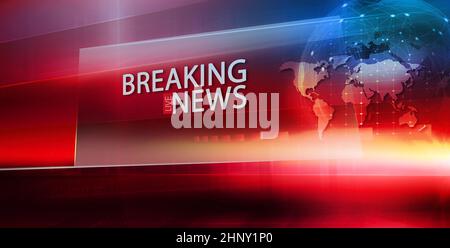 Concept de l'actualité numérique mondiale, globe terrestre avec lignes de connexion à travers les pays. 3d illustration Banque D'Images