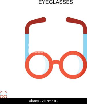 Lunettes simple vecteur icône.Modèle de conception de symbole d'illustration pour élément d'interface utilisateur Web mobile. Illustration de Vecteur