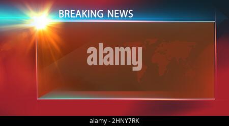 Concept d'actualité révolutionnaire avec cadre vide pour les textes, ligne en expansion montrant la connectivité mondiale. 3d illustration Banque D'Images