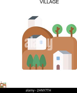 Icône de vecteur simple village.Modèle de conception de symbole d'illustration pour élément d'interface utilisateur Web mobile. Illustration de Vecteur