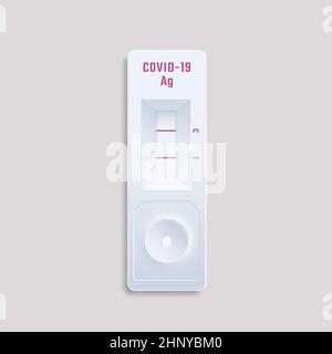 Covid-19 Antigen Fast Self Test Realistic 3D Vector Illustration. Medical Corona virus Swab Rapid Home diagnostic Device Design isolé Illustration de Vecteur