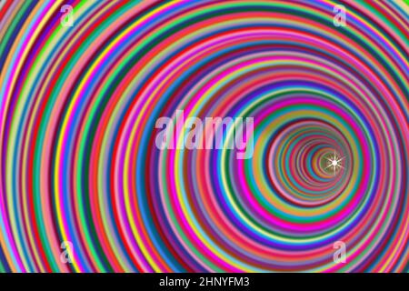 La pile de cercles multicolores abstraits. Banque D'Images