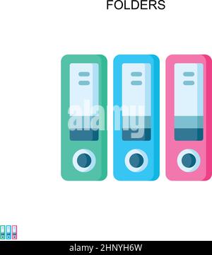 Icône de vecteur simple de dossiers.Modèle de conception de symbole d'illustration pour élément d'interface utilisateur Web mobile. Illustration de Vecteur
