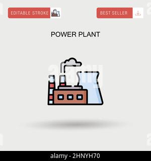 Icône vecteur simple de centrale électrique. Illustration de Vecteur