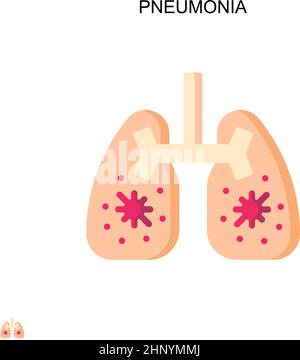 Icône de vecteur simple de pneumonie. Modèle de conception de symbole d'illustration pour élément d'interface utilisateur Web mobile. Illustration de Vecteur