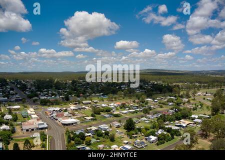 Antenne du petit village de Wondai Queensland Australie sur la Bunya Highway Banque D'Images