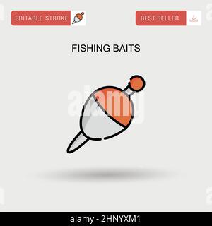 Icône vecteur simple appâts de pêche. Illustration de Vecteur