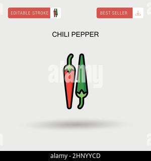 Icône vecteur simple piment. Illustration de Vecteur