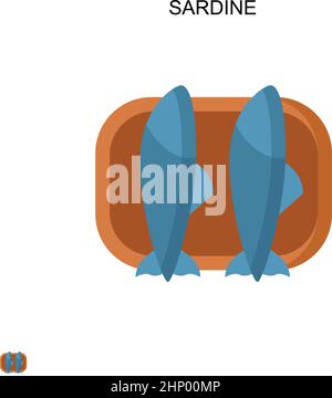 Icône de vecteur simple sardine.Modèle de conception de symbole d'illustration pour élément d'interface utilisateur Web mobile. Illustration de Vecteur