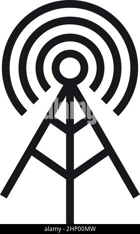 Icône de la tour de signalisation. Symbole de communication sans fil. Station de transmission cellulaire Illustration de Vecteur
