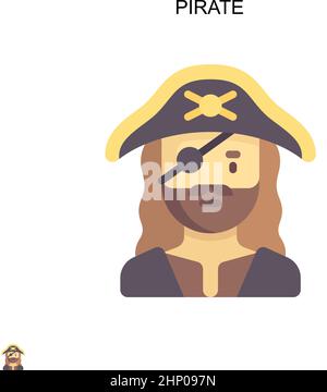 Icône de vecteur simple pirate.Modèle de conception de symbole d'illustration pour élément d'interface utilisateur Web mobile. Illustration de Vecteur