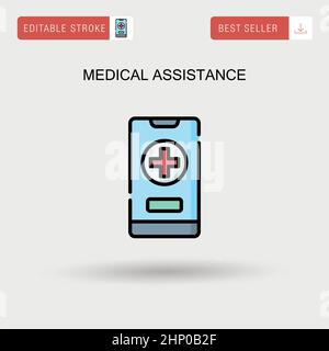 Icône de vecteur simple d'assistance médicale. Illustration de Vecteur