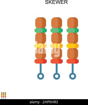 Icône de vecteur simple Skewer.Modèle de conception de symbole d'illustration pour élément d'interface utilisateur Web mobile. Illustration de Vecteur