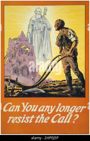 Une affiche de recrutement irlandaise de 20th siècles pour rejoindre l'armée britannique pendant la première Guerre mondiale de 1914-1918 Banque D'Images