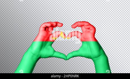 Couleur du drapeau du Burkina Faso, symbole du coeur et de l'amour, masque Banque D'Images