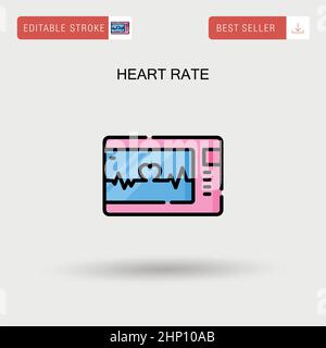 Icône de vecteur simple de fréquence cardiaque. Illustration de Vecteur