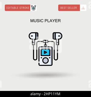 Icône de vecteur simple du lecteur de musique. Illustration de Vecteur
