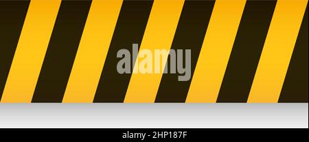 Ruban d'avertissement avec bandes noires jaunes. Ruban de barricade Illustration de Vecteur