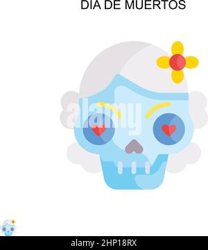 Icône de vecteur simple dia de muertos. Modèle de conception de symbole d'illustration pour élément d'interface utilisateur Web mobile. Illustration de Vecteur