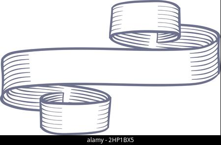 Esquisse de bannière de ruban. Volutes décoratives dessinées à la main Illustration de Vecteur