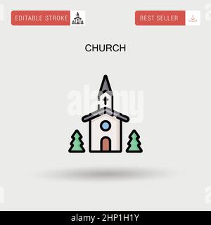 Icône vecteur simple de l'église. Illustration de Vecteur