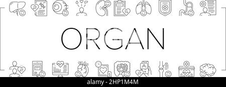 Don d'organes Collection médicale icônes ensemble vecteur . Illustration de Vecteur