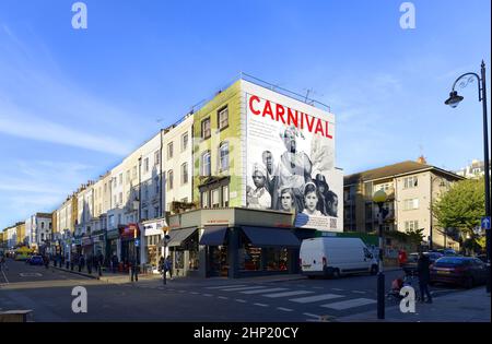 Londres, Angleterre, Royaume-Uni. Portabello Road - fresque du Carnaval de Notting Hill Banque D'Images