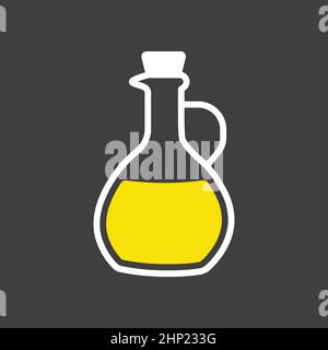 Icône vectorielle de pichet en verre à l'huile d'olive Illustration de Vecteur