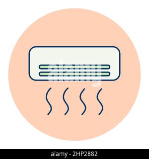 Icône isolée à vecteur plat du climatiseur à système divisé.Symbole graphique pour le site Web électrique domestique et la conception d'applications, le logo, l'application, l'interface utilisateur Banque D'Images