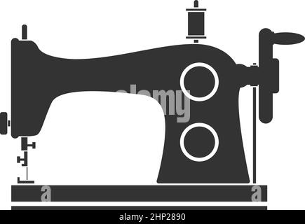 symbole de machine à coudre manuelle vintage isolé sur fond blanc, illustration vectorielle Illustration de Vecteur