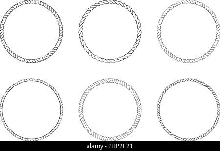 Disposition de la corde ou du cercle de corde comme vecteur sur un arrière-plan blanc isolé. Illustration de Vecteur