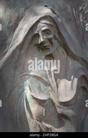 Bas-relief de Jésus. Photo de style vintage de la statue de Jésus-Christ. Idéal pour les événements et les concepts. Banque D'Images