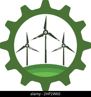 modèle de conception d'illustration vectorielle d'icône d'éolienne Illustration de Vecteur