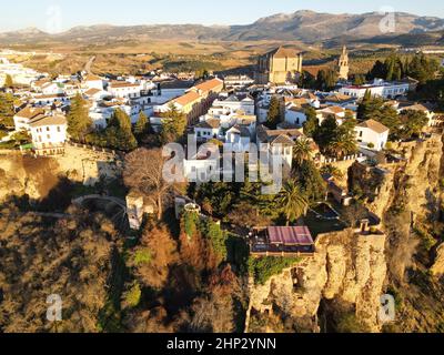 Vue sur le vieux village de Ronda en Andalousie en Espagne Banque D'Images